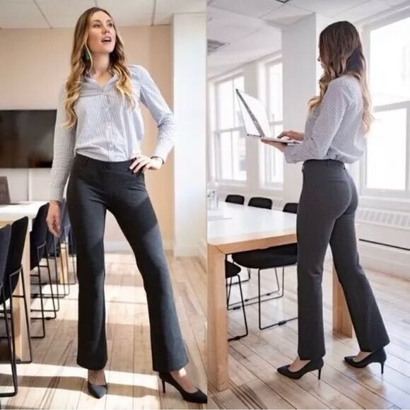 Betabrand Bootcut Pants Charcoal Grey Medium Long Dress Yoga - Picture 13 of 13